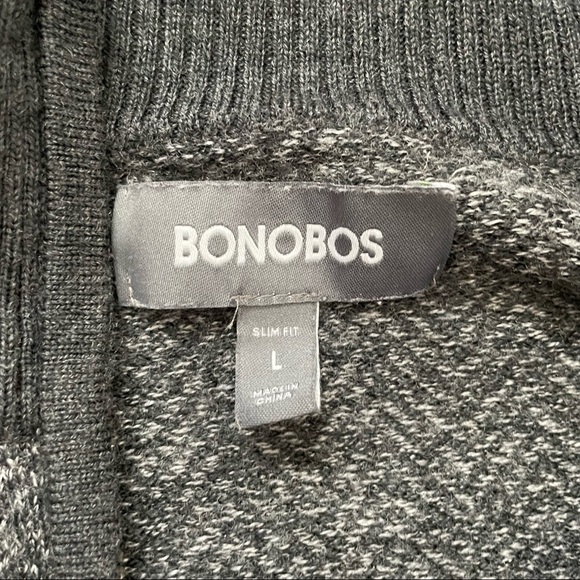 Bonobos Gray Quarter Zip, large - Picture 4 of 4